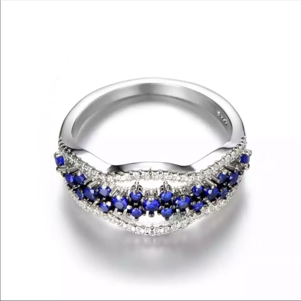 New 925 sterling silver Crystal Multi Layer Ring - Picture 4 of 4